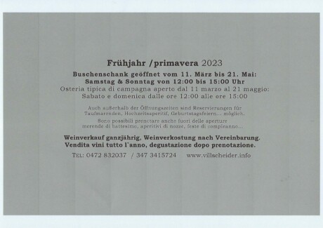 Öffnungszeiten Buschenschank